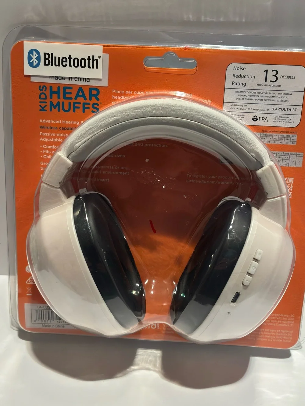 Kids Hear Muffs Wireless Youth Headphones - White and Black